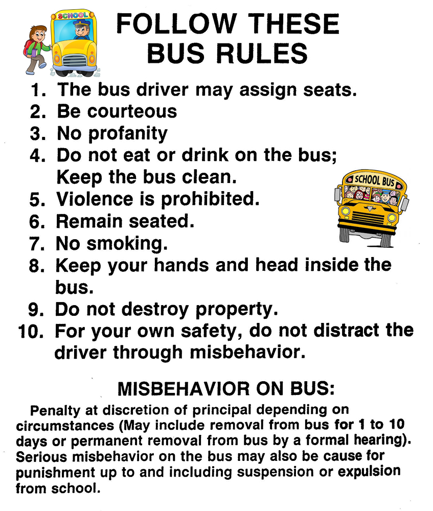 Printable School Bus Rules School Bus Safety School Bus Driving Vrogue